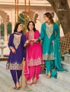 Hasrat By Eba Hasrat Heavy Chinon With Embroidered Work Punjabi Patiyala Suits Wholesale Market Surat